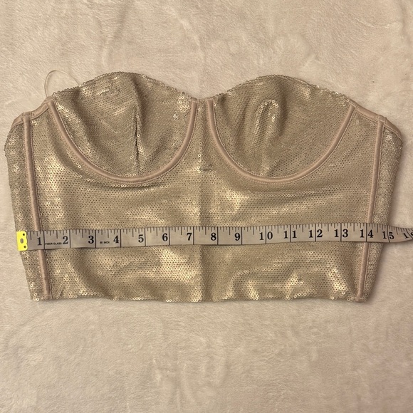 Zara Cream Strapless Crop Top - Picture 9 of 9